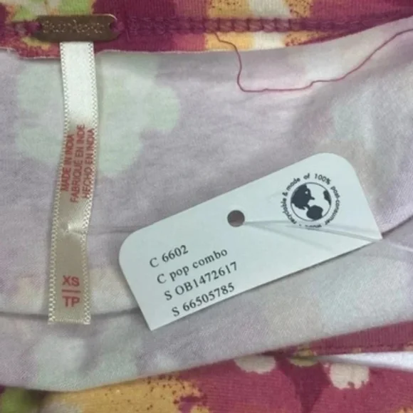 NWT Free People Floral Square-Neck Puff Sleeve Top in Pink - Picture 2 of 5